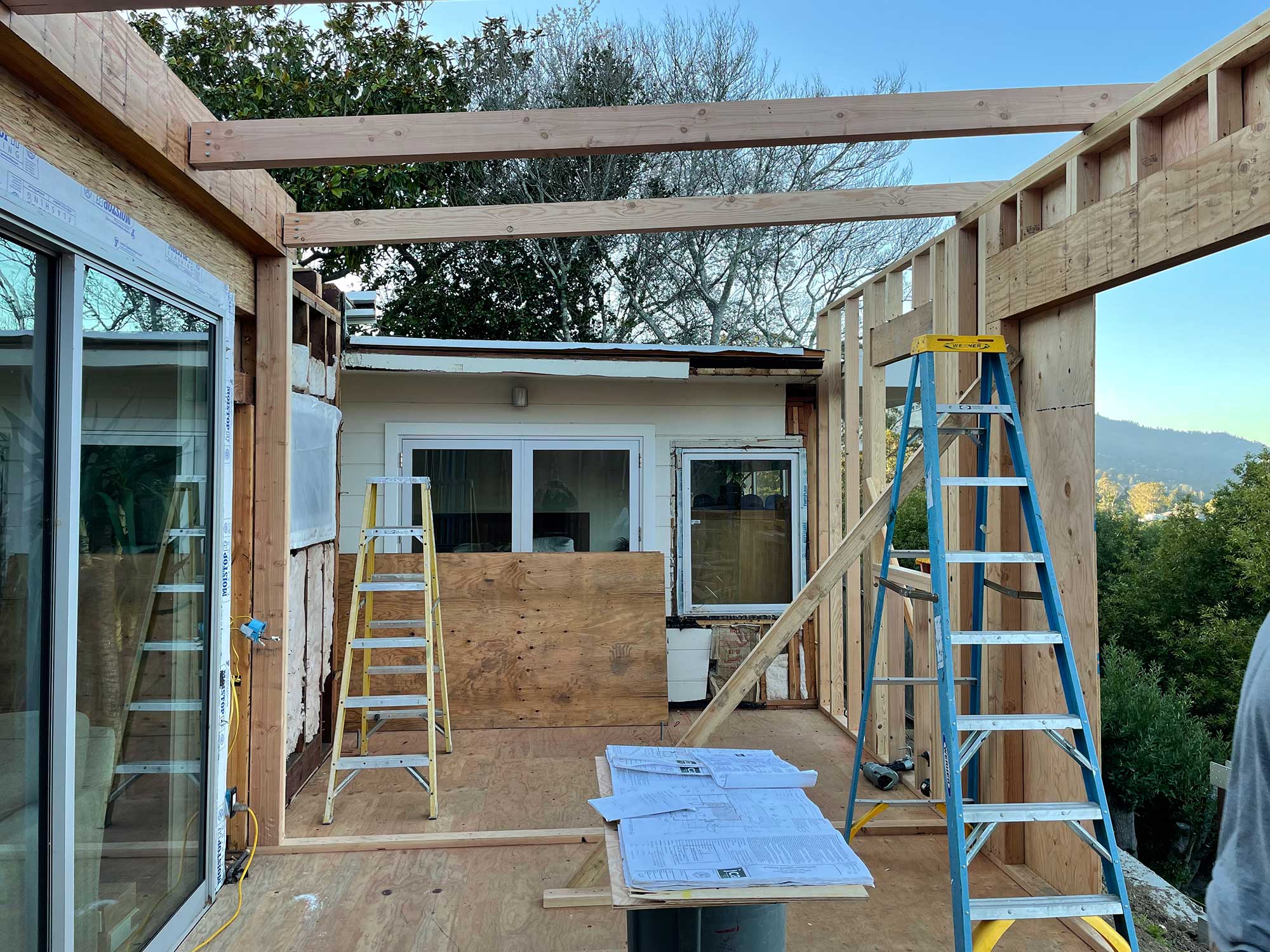 tamalpais_02 Picturing construction of an addition to an existing home.