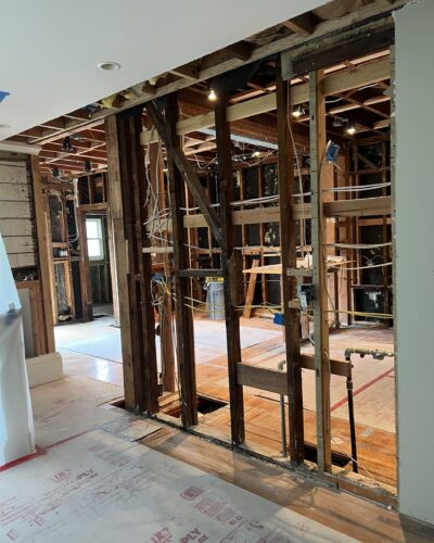 progress2 Picturing open framed wall.
